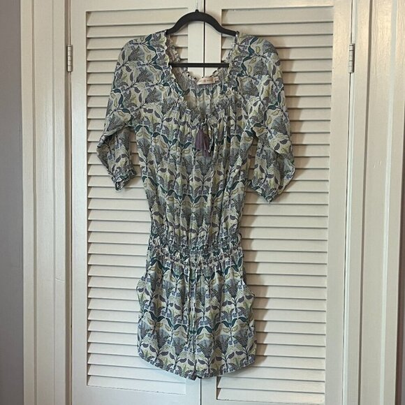 Tory Burch silk romper XS mosaic Provence Pompeii tassels - Picture 5 of 15